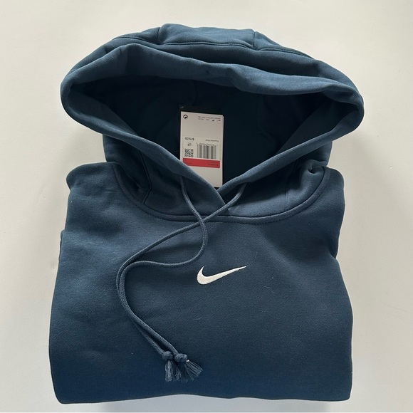 Nike Other - Nike Men's Dark Blue Pullover Hoodie with White Swoosh